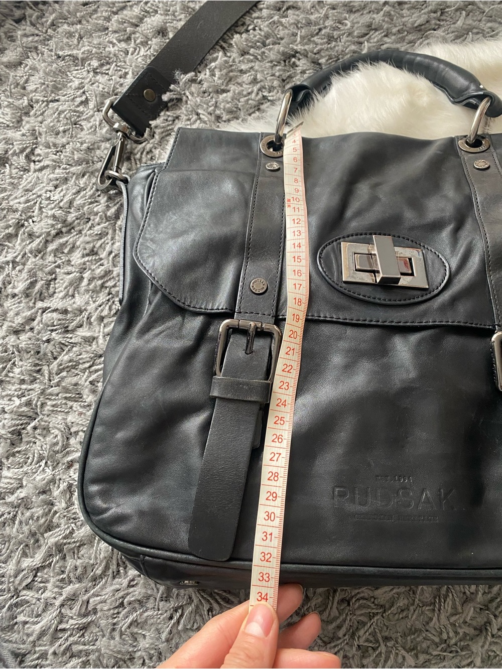 RUDSAK Black Leather satchel bag - Picture 11 of 11